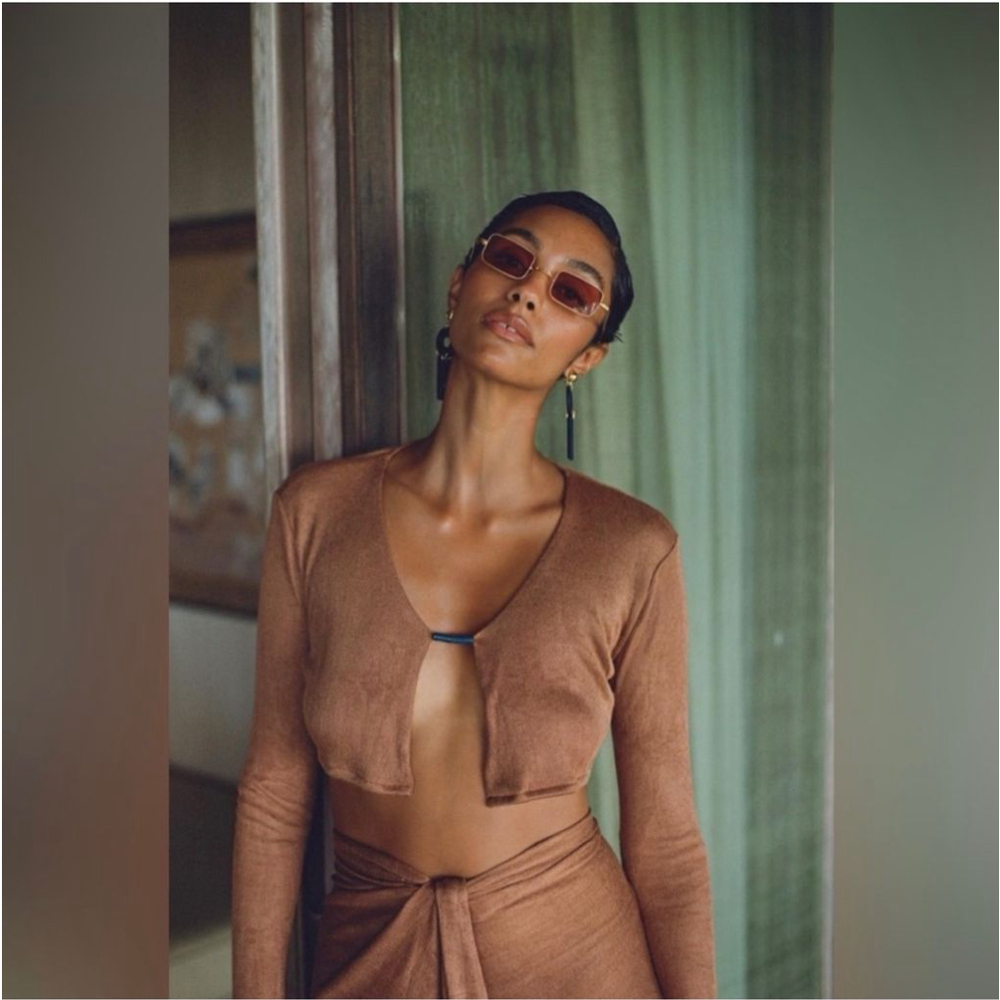 NWT Savannah Morrow The Label Birdie bamboo Top in Cocoa size XS BRAND NEW